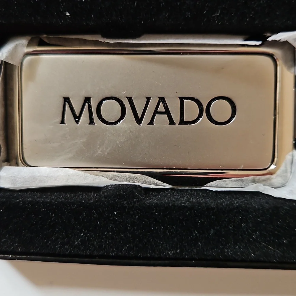 Movado Brand Keychain NEW In Box Silvertone